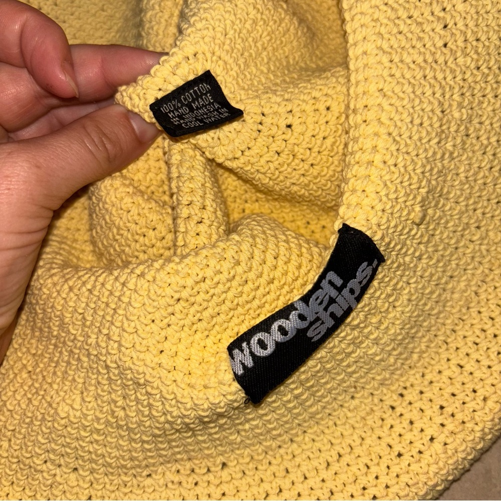 Wooden Ships Women's
Yellow 100% Cotton
Handmade Crochet Sun hat - Picture 4 of 4
